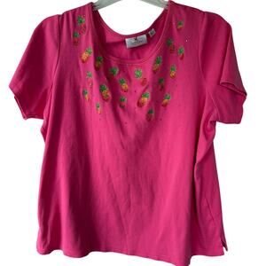 Quackier Factory Pink Small embroidered pineapples size 1X